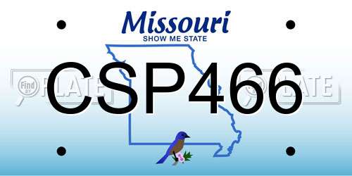 CSP466 Missouri License Plate