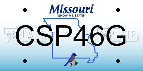 CSP46G Missouri License Plate