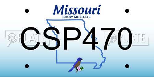CSP470 Missouri License Plate