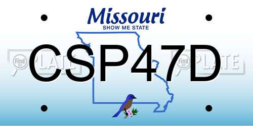 CSP47D Missouri License Plate