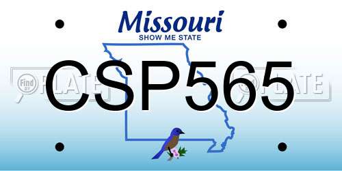 CSP565 Missouri License Plate