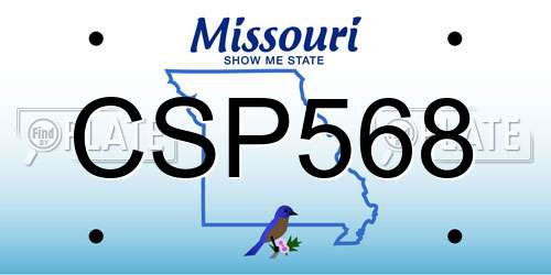 CSP568 Missouri License Plate