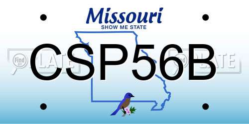 CSP56B Missouri License Plate
