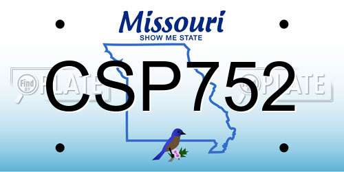 CSP752 Missouri License Plate