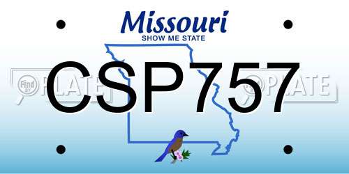 CSP757 Missouri License Plate