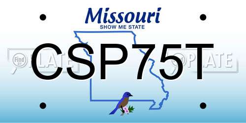 CSP75T Missouri License Plate