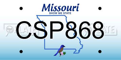 CSP868 Missouri License Plate