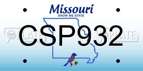 CSP932 Missouri License Plate