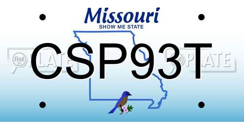 CSP93T Missouri License Plate