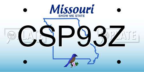 CSP93Z Missouri License Plate