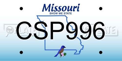 CSP996 Missouri License Plate