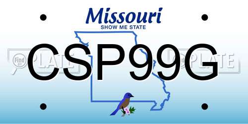 CSP99G Missouri License Plate