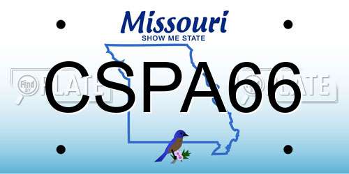 CSPA66 Missouri License Plate