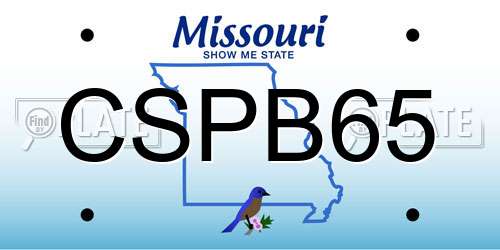 CSPB65 Missouri License Plate