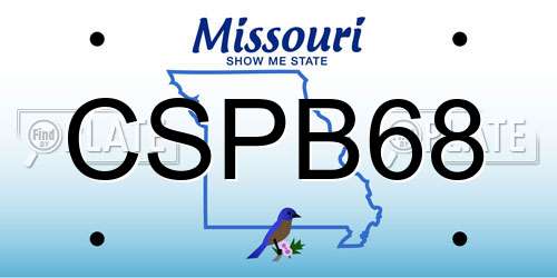 CSPB68 Missouri License Plate