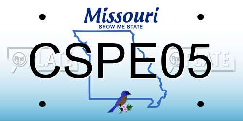 CSPE05 Missouri License Plate