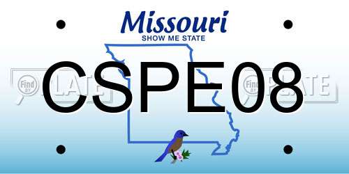 CSPE08 Missouri License Plate