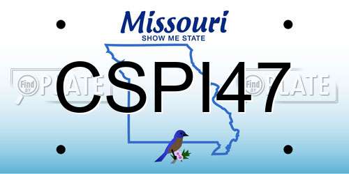 CSPI47 Missouri License Plate