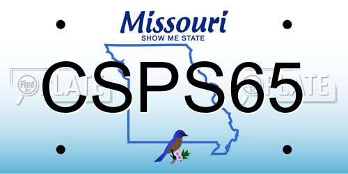 CSPS65 Missouri License Plate