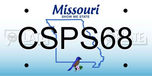 CSPS68 Missouri License Plate