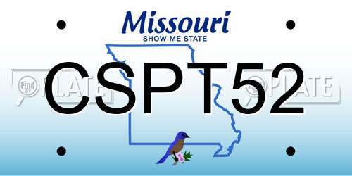 CSPT52 Missouri License Plate