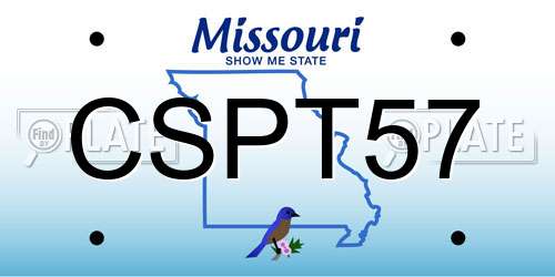 CSPT57 Missouri License Plate