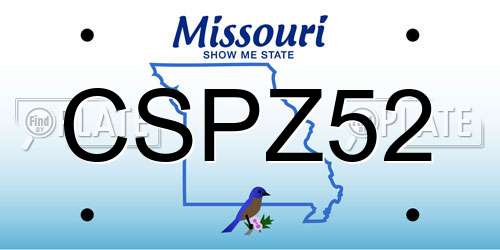 CSPZ52 Missouri License Plate