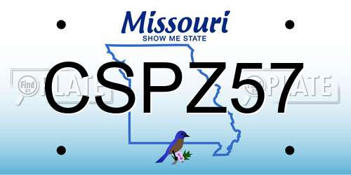 CSPZ57 Missouri License Plate
