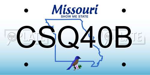 CSQ40B Missouri License Plate