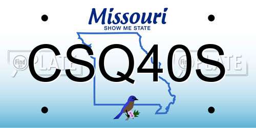 CSQ40S Missouri License Plate
