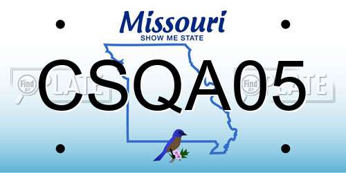CSQA05 Missouri License Plate
