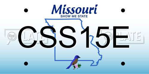 CSS15E Missouri License Plate