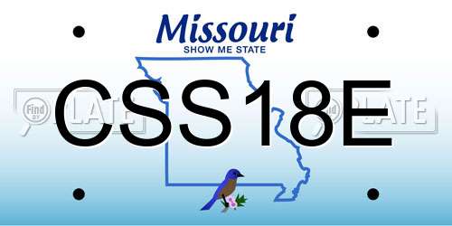 CSS18E Missouri License Plate