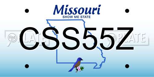CSS55Z Missouri License Plate