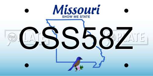 CSS58Z Missouri License Plate