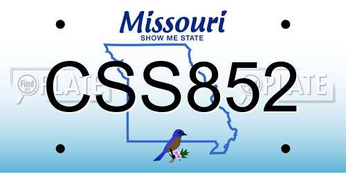 CSS852 Missouri License Plate