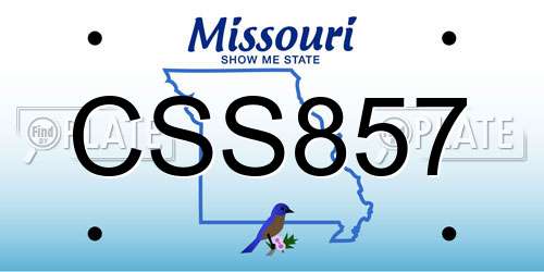 CSS857 Missouri License Plate