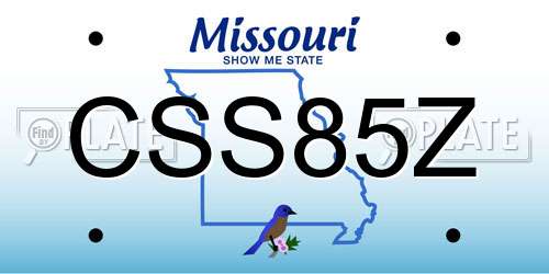 CSS85Z Missouri License Plate