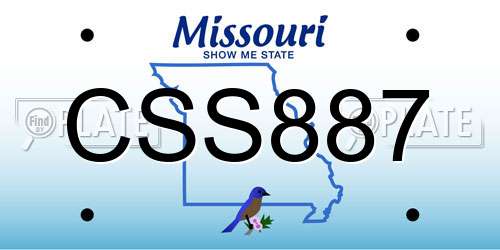 CSS887 Missouri License Plate