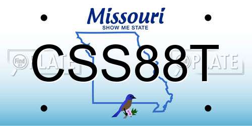 CSS88T Missouri License Plate