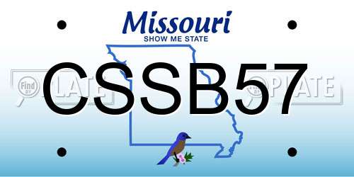 CSSB57 Missouri License Plate