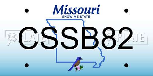 CSSB82 Missouri License Plate