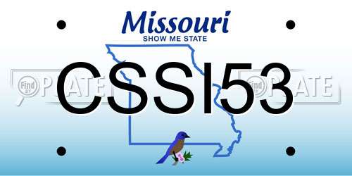 CSSI53 Missouri License Plate