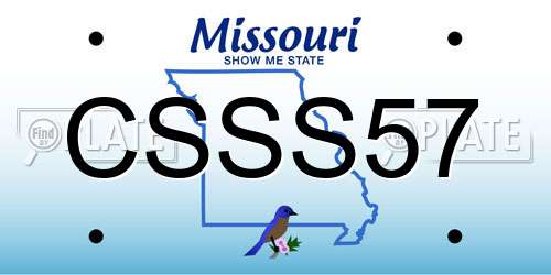 CSSS57 Missouri License Plate