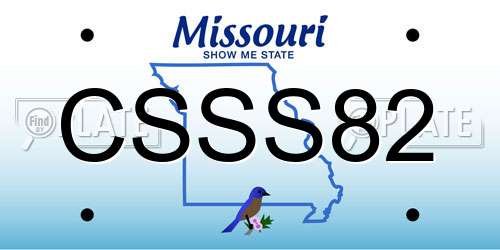 CSSS82 Missouri License Plate
