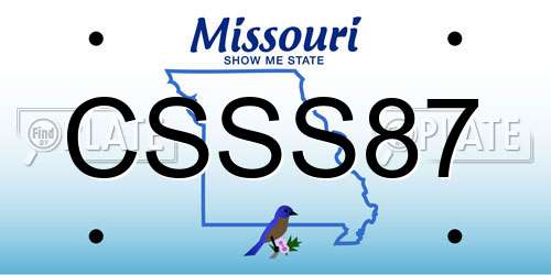 CSSS87 Missouri License Plate