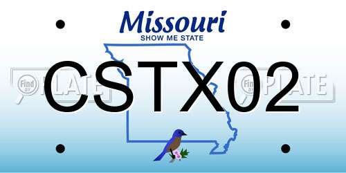 CSTX02 Missouri License Plate