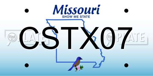 CSTX07 Missouri License Plate