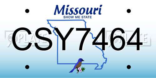 CSY7464 Missouri License Plate
