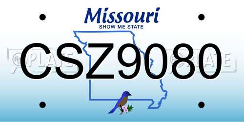 CSZ9080 Missouri License Plate